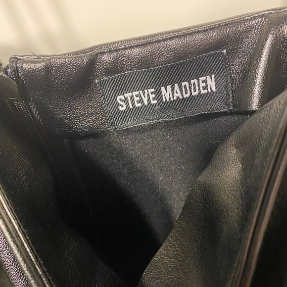 Steve Madden metallic vegan leather midi dress black | Size L - Picture 3 of 5